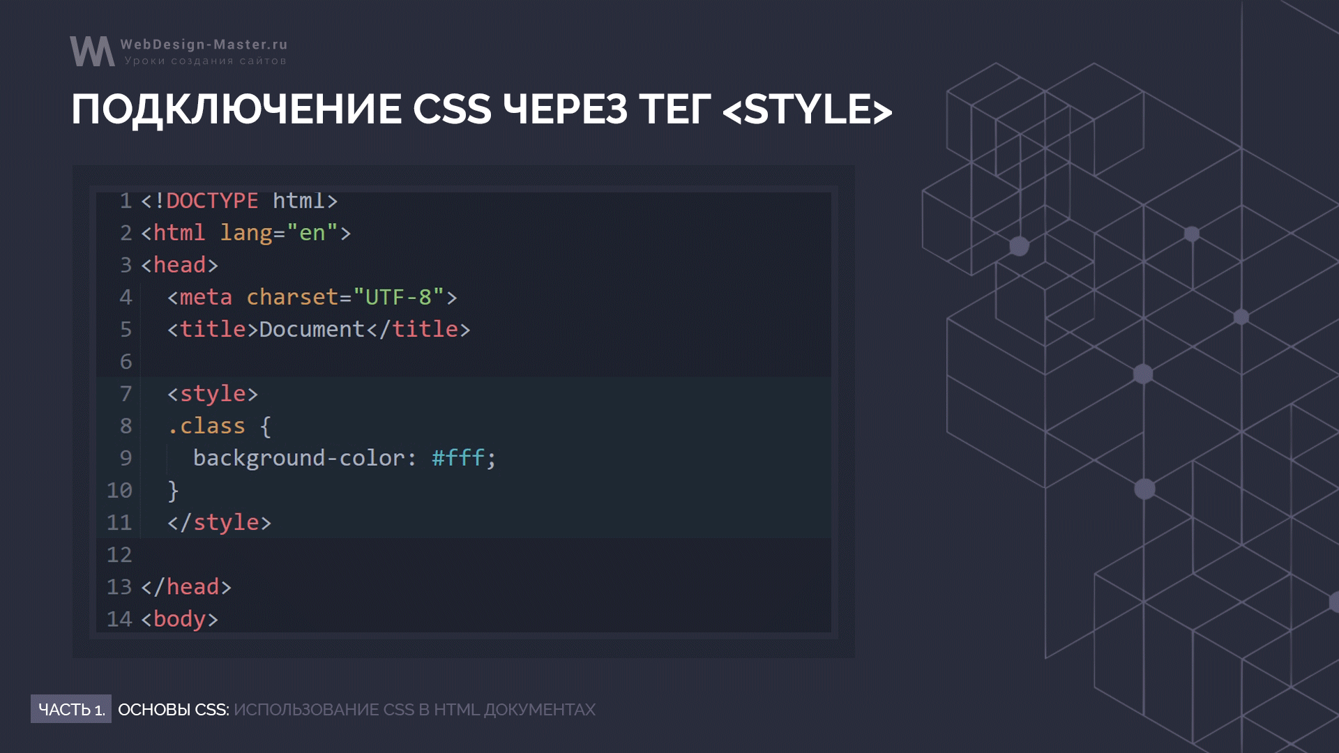 Подключение CSS через тег style