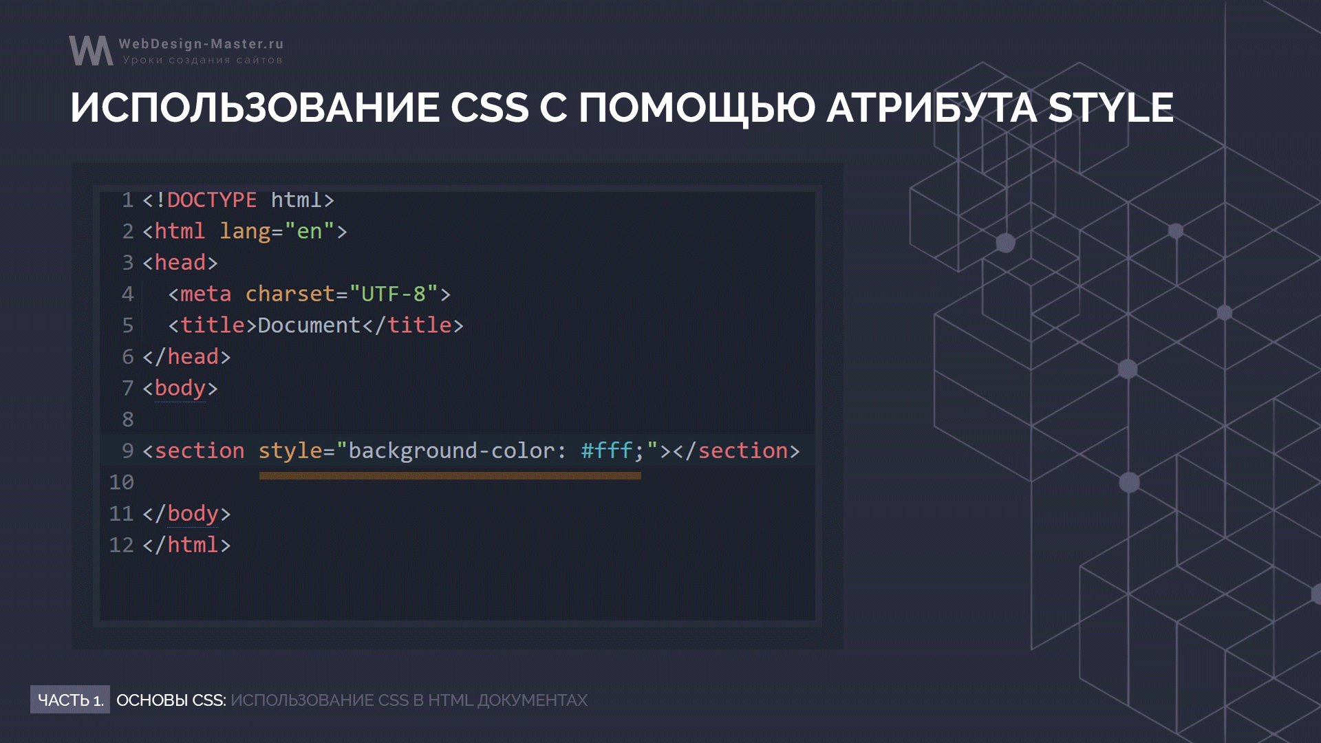 Инлайновое подключение CSS через атрибут style